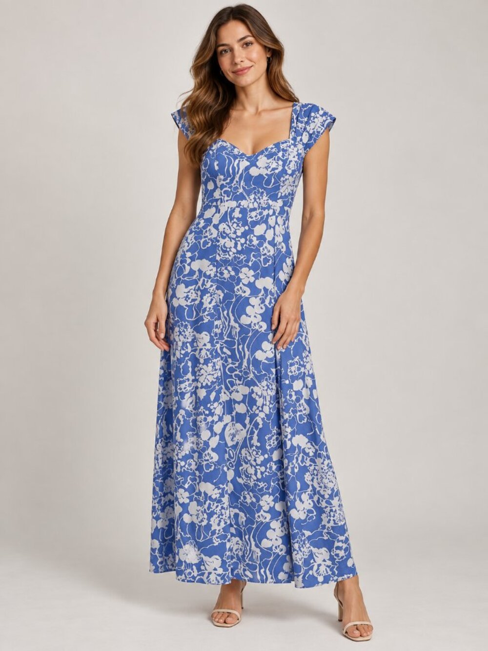 Abercrombie Blue White Floral Maxi Dress